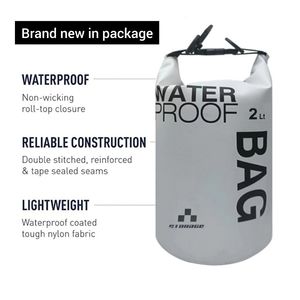 New- 2L waterproof dry bag, floats storage bag travel camping water sport bag